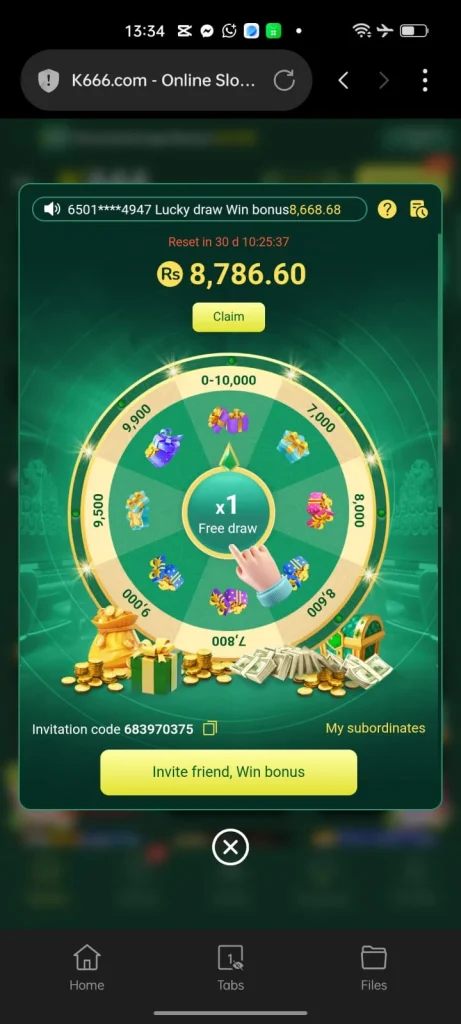 K666 Game Lucky Wheel
